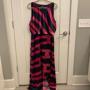 Nic + Zoe Navy and Pink Long Dress XL